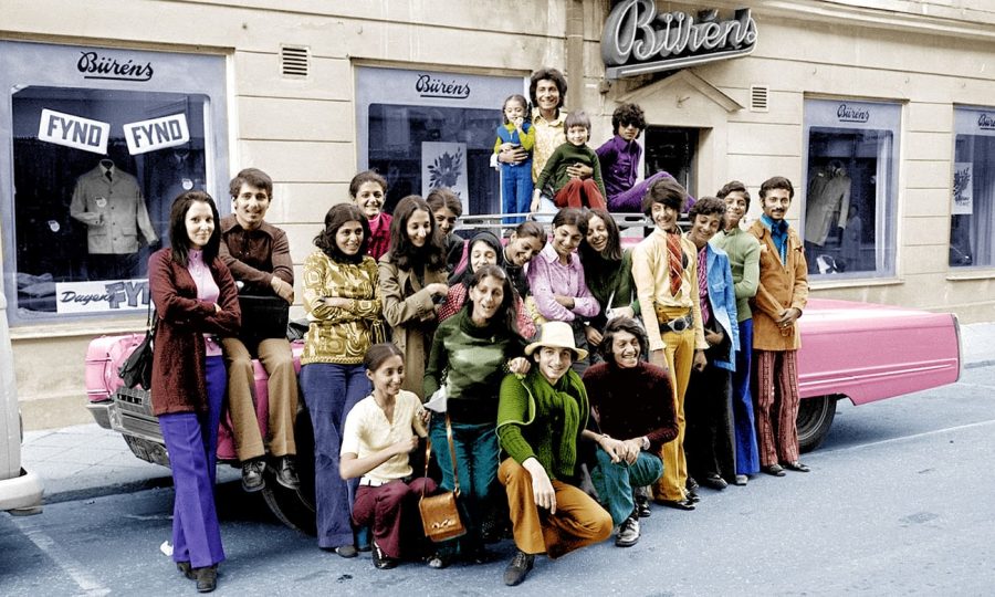  Osama bin Laden (second from right) on a visit to Falun, Sweden, in 1971. Photograph: Camera Press