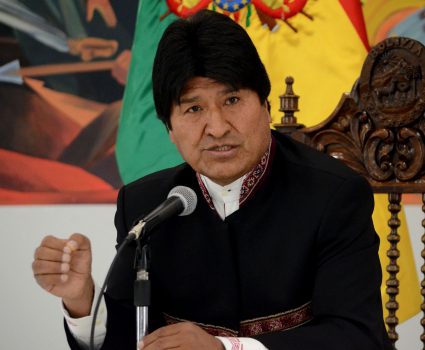2 de Octubre del 2018/ LA PAZ El presidente Evo Morales, realiza conferencia de prensa en la casa Grande del Pueblo, en donde se refirió al fallo de La Halla y las contradicciones que el encuentra por parte de la CIJ. FOTO: AGENCIAUNO.