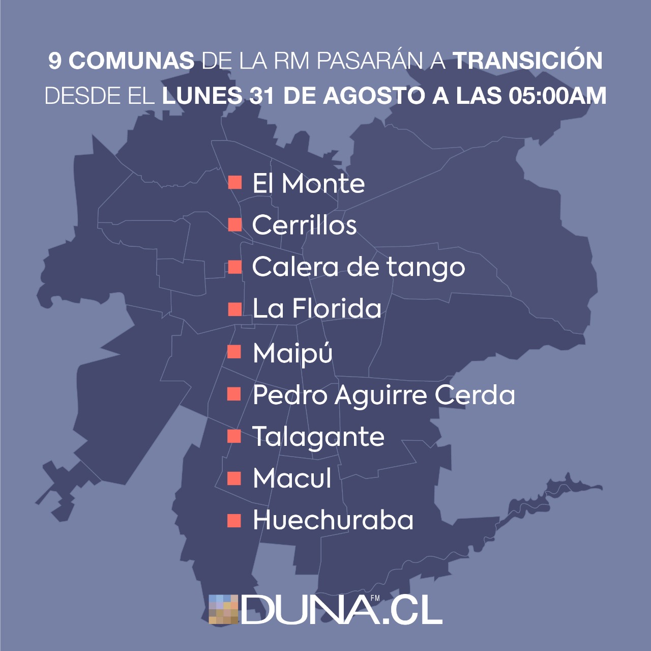 Mapa Del Plan Paso A Paso Cuales Son Las Comunas Que Avanzan Y Retroceden De Etapa Duna 89 7 Duna 89 7