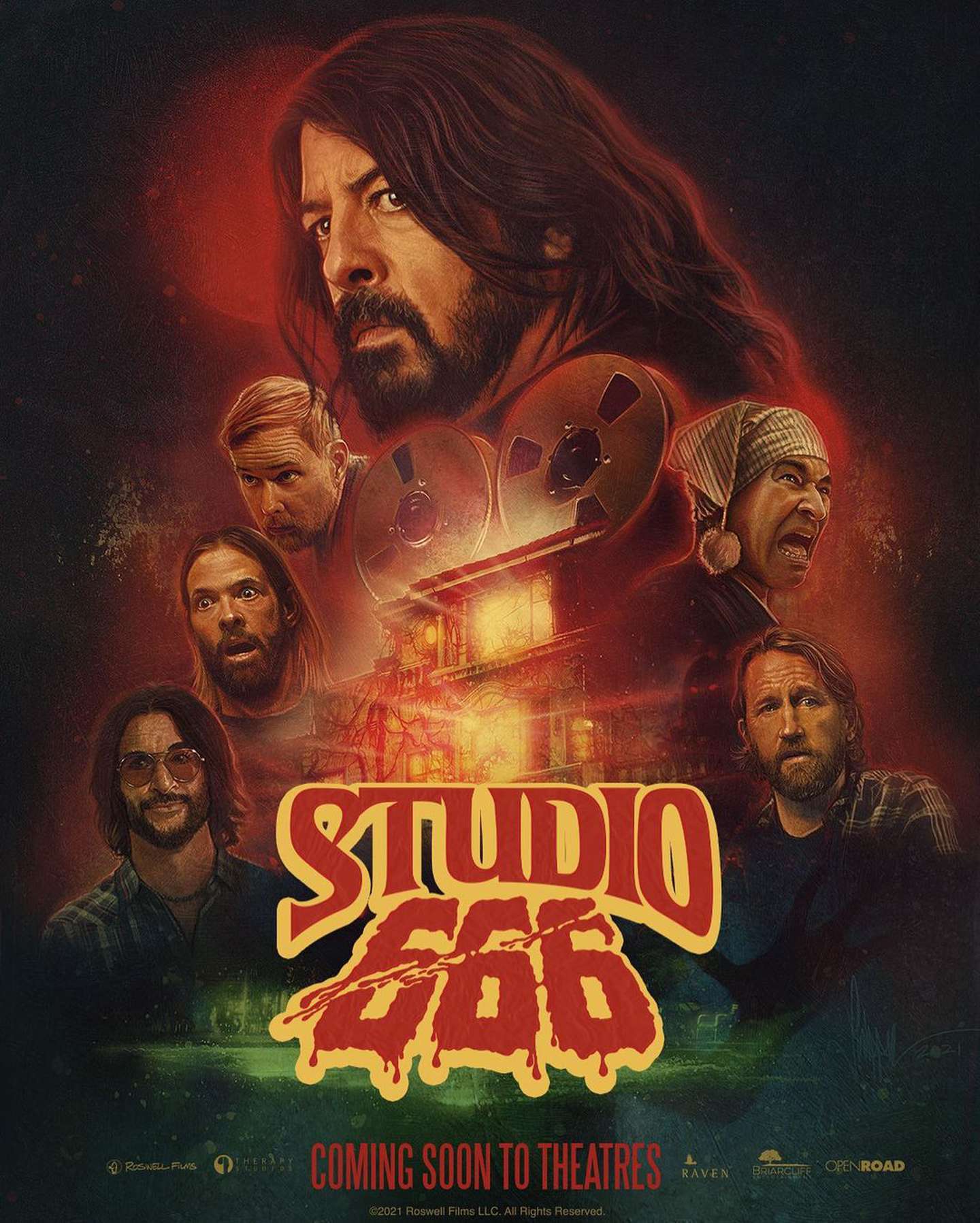 Afiche de la película "Studio 666" de Foo Fighters