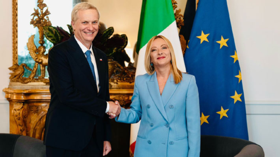 Kast se reunió con la primera ministra de Italia, Giorgia Meloni
